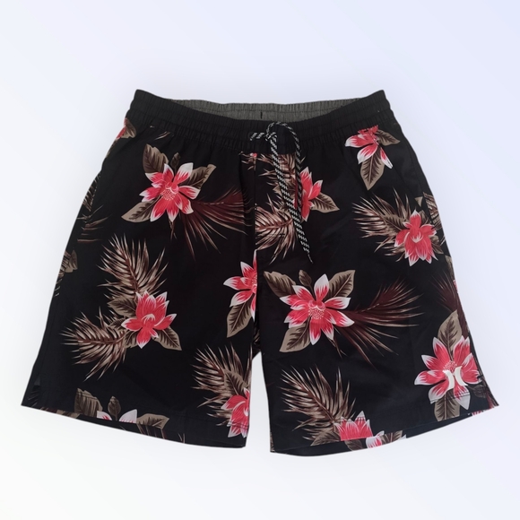 Hurley Volley 7.5" Swim Shorts Trunks Hibiscus Flower Print Size Medium‎ - Picture 1 of 10